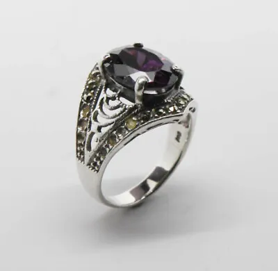 $159 • Buy Vintage Charles Winston Antique Silver Amethyst Solitaire Ring, Size 5.5