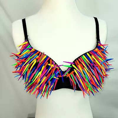 NWT L/XL Costume Dance Burlesque Bra Top Festival Rave GoGo Showgirl EDC UV • $32.40