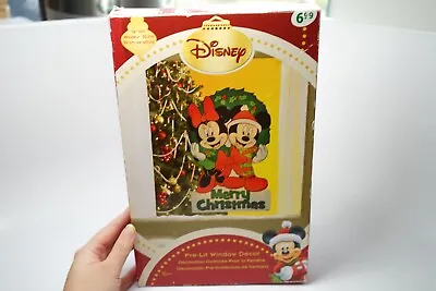 Disney Mickey Minnie 12  Pre-Lit Christmas Window Decor Indoor Outdoor Retro NIB • $59.99