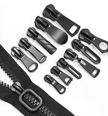 12 Metal Zipper Slider Replacement Kit - Easy Install Pull Repair For Zippers • $8.99