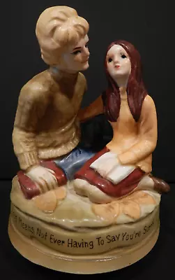 VINTAGE Rotating Music Box Love Story Figurine Chadwick Miller 1971 Sankyo Japan • $12