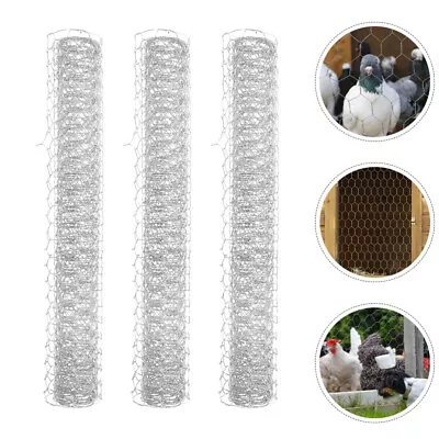  3 Sheets Chicken Wire Fence Galvanized Iron Netting Hexagonal • £15.88