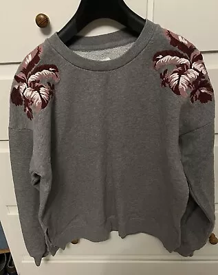 Jack Wills Ladies Embroidered Sleeve Sweatshirt Size 10 • £9.99