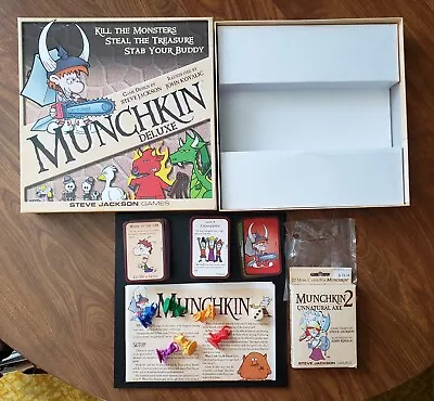 Munchkin Deluxe And Munchkin 2 Unnatural Axe Games Complete Steve Jackson Games • $12