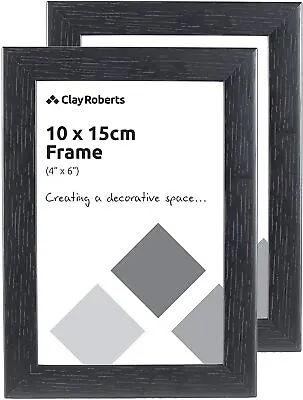 £4.99 • Buy Pack Of 2 Photo Frames 6x4 White, Grey, Silver, Brown, Black, 6x4 Picture Frame