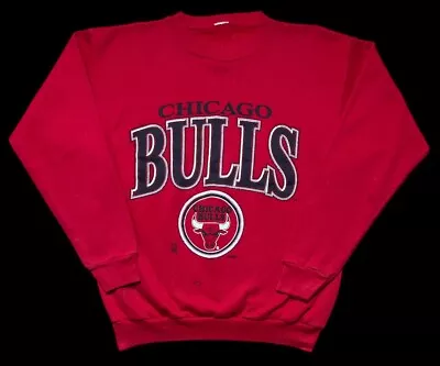 Vintage Men’s COMPETITOR Chicago Bulls Red Sweatshirt Crewneck Jordan Medium NBA • $39.99