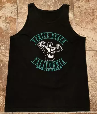 Venice Beach California Muscle Beach Tank Top ( Mens Medium ) Black Preowned • $12.79