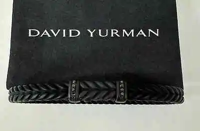 David Yurman Titanium Black Diamond Rubber Chevron Design Bracelet A-48 • $589