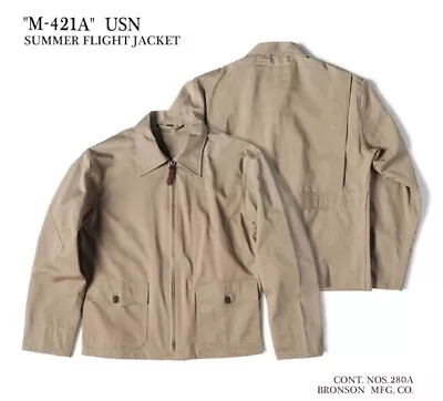 Bronson USN M-421A Summer Flight Jacket Vintage Flying Suit Unlined Work Coat • $109.99