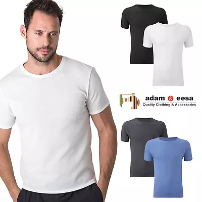 Mens Thermal Long Johns Short Sleeve T-Shirt Underwear BaseLayer Premium 2X Tops • £9.45