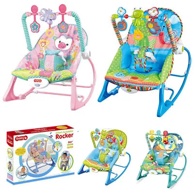 Electric Baby Bouncer Rocker Vibration Chair Portable Musical Cradle Swing Seat • £27.90