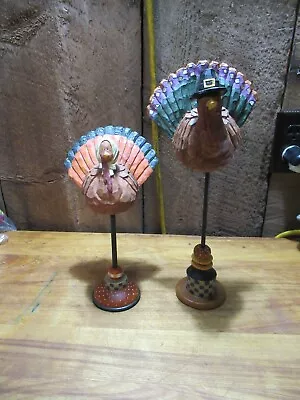 2 Pcs. - Thanksgiving Turkey Table Decoration Resin Figurines • $7.99