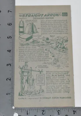 Vintage 1952 Nabisco Shredded Wheat Straight Arrow Book 4 Card 11 Drinking Water • $14.95
