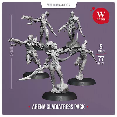 Arena Gladiatress Pack - Dark Eldar Wyches 28mm Miniatures Daemonettes • $47.99