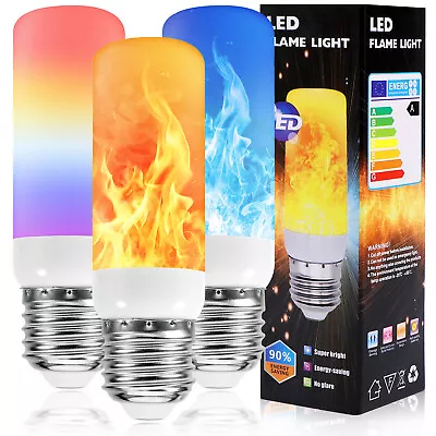 Flicker Flame 3 Modes Fire Effect E27 LED Simulated Light Bulb E12/E14/B22 Lamp • £39.95