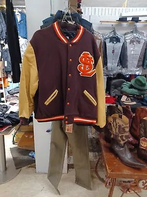 Mitchell Ness Used St.louis Browns Wool And Leather Jacket 3xl Sold As Is • $250