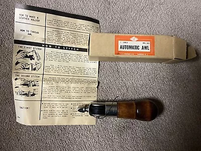 The Automatic Awl Vintage Sewing Awl Osborne Mfg Instructions And Orig Box • $10.50