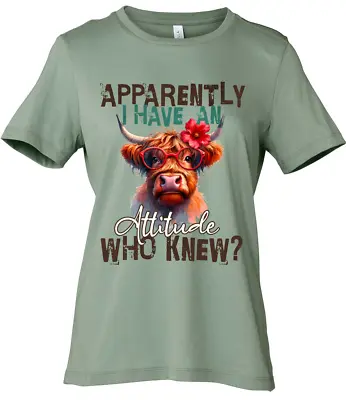Ladies Cute Farm Cow Highland Cow Animal T Shirt Tee Birthday Gift • £13.99