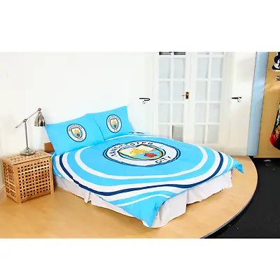 Manchester City Pulse Football Club Double Bedding Set Duvet Cover Official • £29