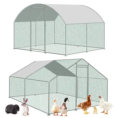 £174.95 • Buy Large Outdoor Metal Walk In Chicken Hen Poultry Dog Rabbit Coop Run Cage Pen