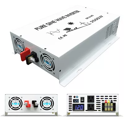 2500W Pure Sine Wave Power Inverter 12V 120V AC Solar Generator Home Motor Camp • $255.55