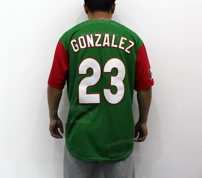 Throwback Adrian Gonzalez #23 Team Mexico Baseball Jersey Green Sewn Custom Name • $39.90