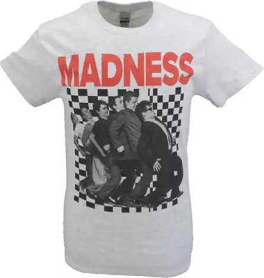 Mens Grey Official Madness Checkerboard Band Logo T Shirt • £17.99