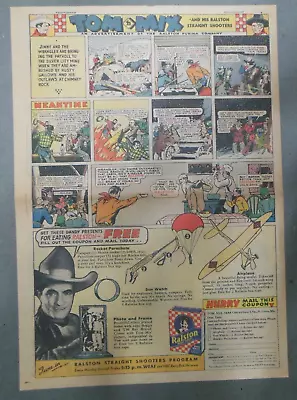 $25 • Buy Ralston Cereal Ad: Tom Mix  Rocket Parachute  Premium 1937 Size:11 X 15 Inches