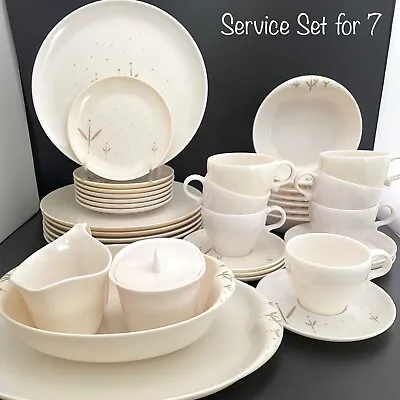 Branchell Golden Harvest MCM Winter White Melmac Dinner Setting For 7 USA 39 Pcs • $280