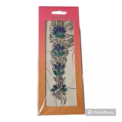 Festival Hair Gems Jewels Stick On Face Body Blue Green Silver • £3.50