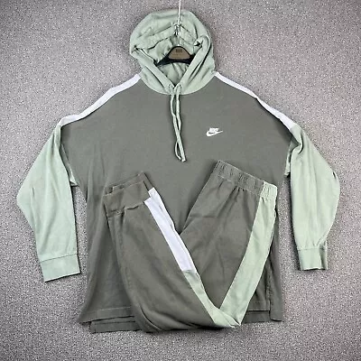 Nike Sweatsuit Mens Large Olive Sportswear Club Fleece Hoodie Sweatpants Set • $79.99