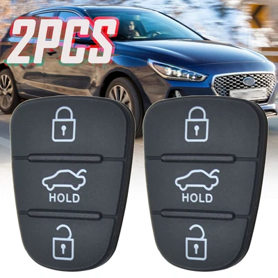 $4.47 • Buy Fit For Hyundai I10 I20 I30 Black 2X Car Flip Key Fob Case Repair Rubber Pad K