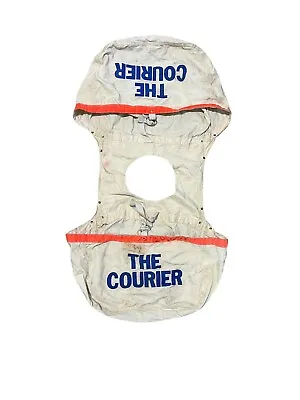 Vintage DOUBLE Newspaper Canvas Carrier Bag THE COURIER NEWSPAPER Paperboy PROP • $79.97