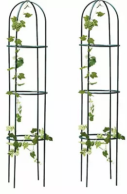 1.9m Metal Garden Obelisk Outdoor Rose Arch Plant Climber Support Trellis Decor • £34.99