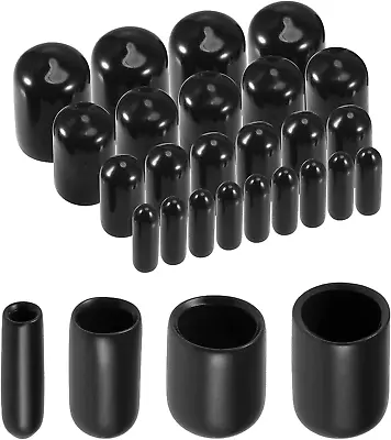 40Pcs Round Rubber End Caps 1/8  1/4  3/8  1/2  Black Vinyl Cover Screw Thread P • $9.50