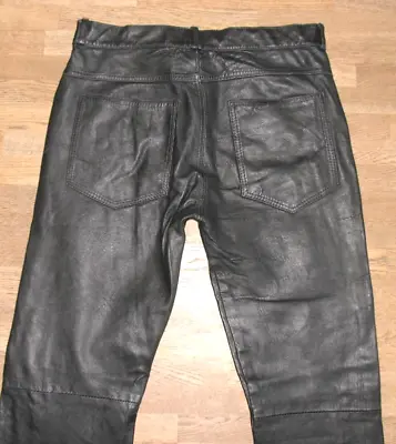Narrow Men's Leather Jeans/Leather Pants IN Black Approx. W29   / L30   Size • $34.90