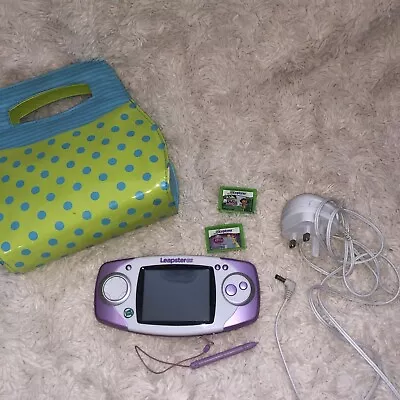 Leapfrog Leapster GS Handheld Purple Educational Games Console & 2 Games • £34.95