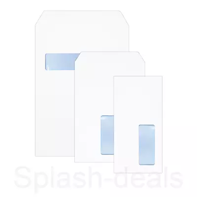 £1.89 • Buy Quality 90 GSM White Window Envelopes - Strong Self Seal - A4/C4 A5/C5 DL Sizes 