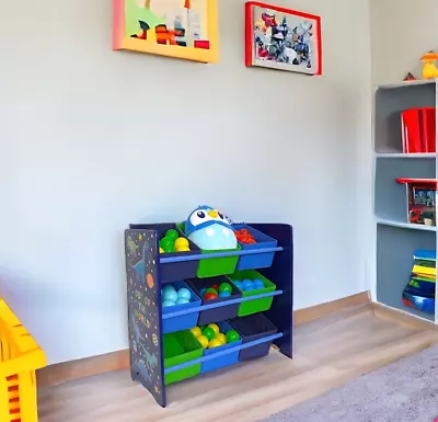 Kids Dinosaur 9 Tub Storage Drawers Perfect Organiser Kid Clothes Crafts & Toys • £36.99