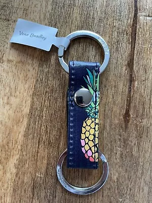 Vera Bradley Twice As Nice Keychain Key Ring Fob Toucan Party Navy Pineapple • $8.95