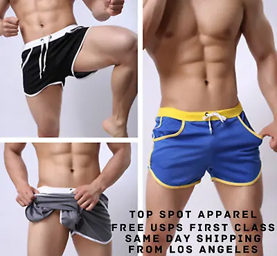 Men's Gym Shorts Supporting Pouch | Resort Swimwear | Swim Trunks |Running Boxer • $11.95