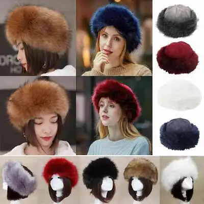 Women Soft Russian Thick Fluffy Fox Faux Fur Mongolian Hat Winter Ear Warmer Ski • $9.19