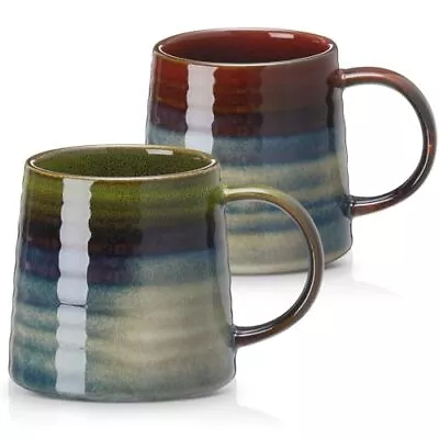 Large Ceramic Coffee Mug Set Of 2 16.5 Oz Pottery Mugs Handmade Big Tea Cup ... • $33.03