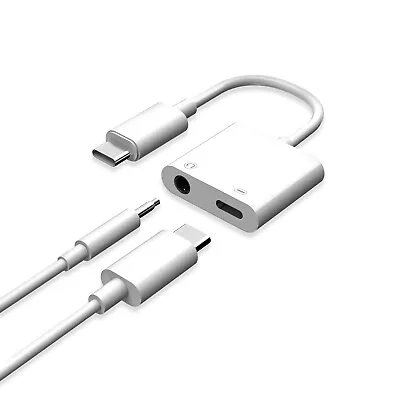 $7.95 • Buy USB C Type C To 3.5mm Aux Audio Charging Cable Adapter Splitter Headphone Jack
