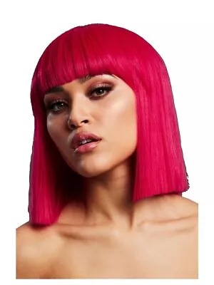 Smiffys Fever Lola Wig Magenta Pink • $29.05