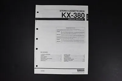 Yamaha KX-380 Stereo Cassette Deck Service Manual - Genuine Original • $19.99
