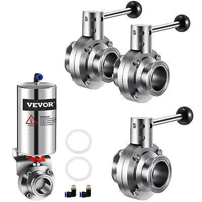 1.5 /2 /3 /4  Pneumatic Butterfly Valve Tri Clamp Sanitary Stainless Premium • $80.99