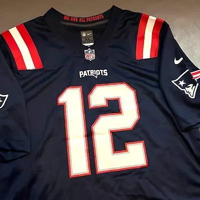 New Nike Tom Brady New England Patriots Navy Game Jersey Sz XL $120 • $99.99