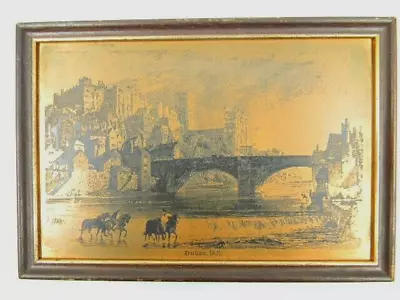 Vtg Copper Etching Of 1832 Durham England Bridge And Castle By T.Allom 9' X 6  • $19.95