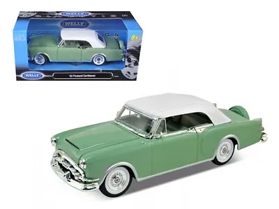 1953 Packard Caribbean Soft Top Green 1/24 Diecast Model Car By Welly 24016hw • $19.99